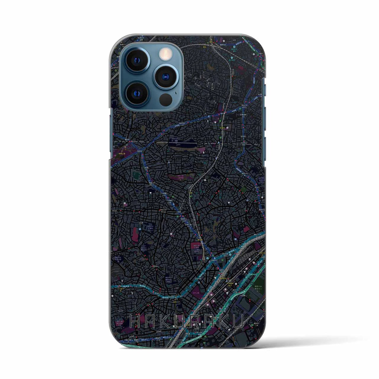 【白楽（神奈川県）】地図柄iPhoneケース（バックカバータイプ）