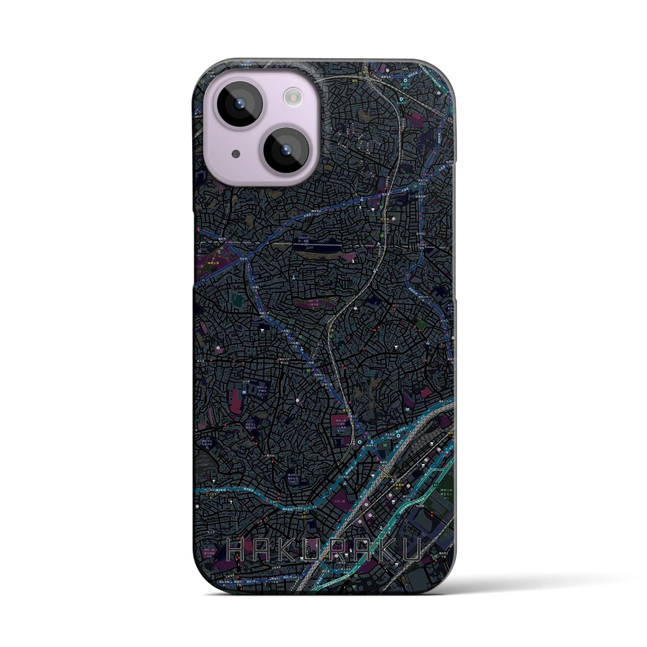 【白楽（神奈川県）】地図柄iPhoneケース（バックカバータイプ）