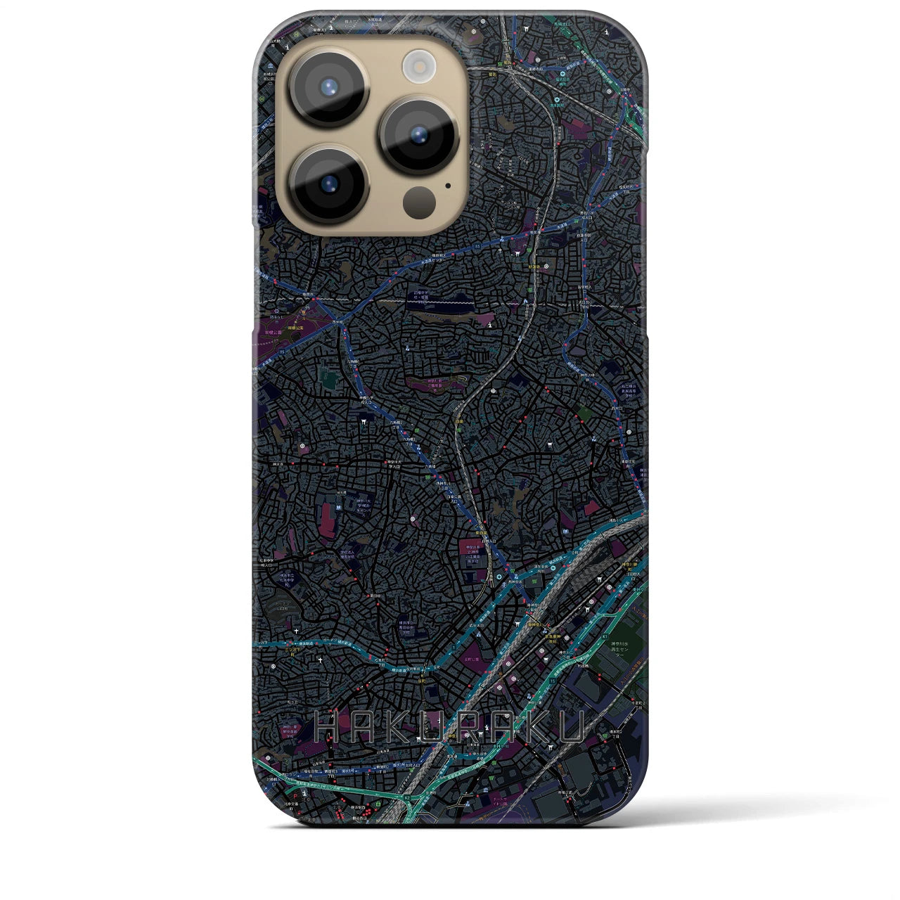 【白楽（神奈川県）】地図柄iPhoneケース（バックカバータイプ）