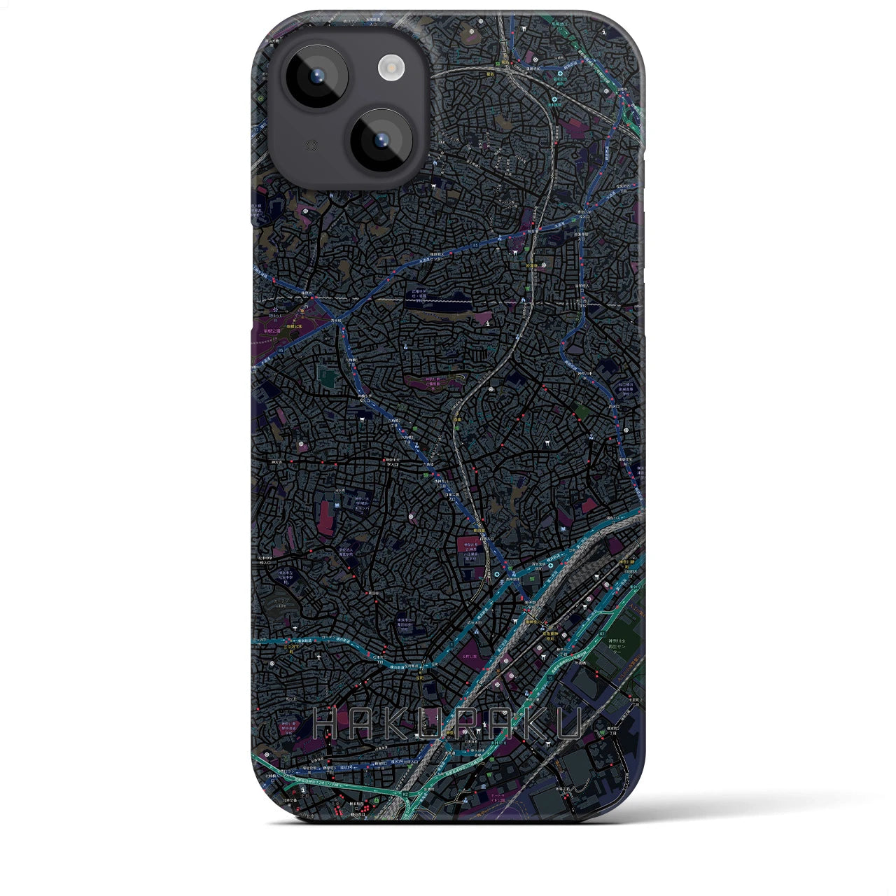 【白楽（神奈川県）】地図柄iPhoneケース（バックカバータイプ）