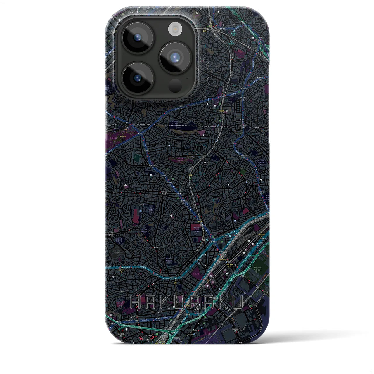 【白楽（神奈川県）】地図柄iPhoneケース（バックカバータイプ）