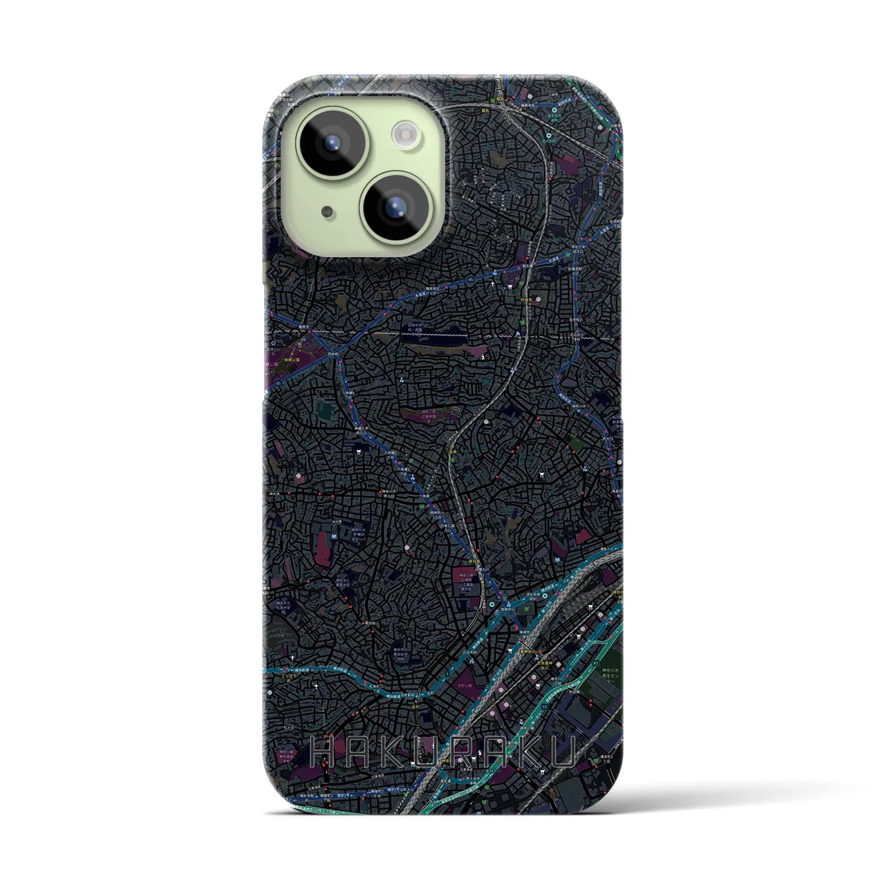 【白楽（神奈川県）】地図柄iPhoneケース（バックカバータイプ）