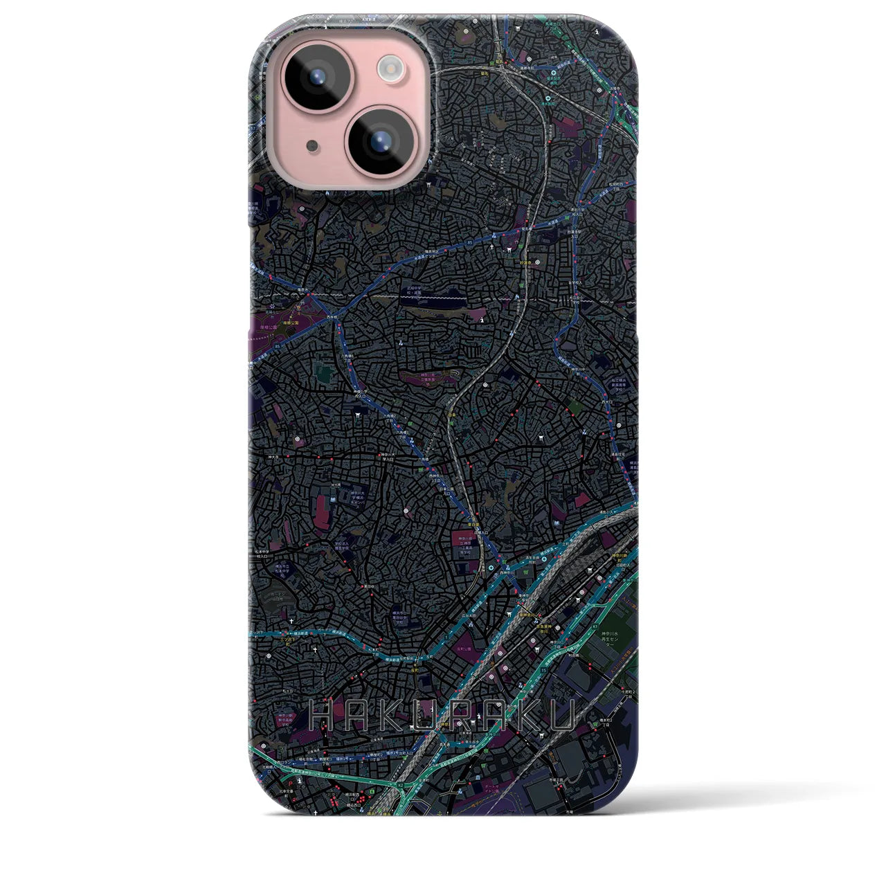 【白楽（神奈川県）】地図柄iPhoneケース（バックカバータイプ）
