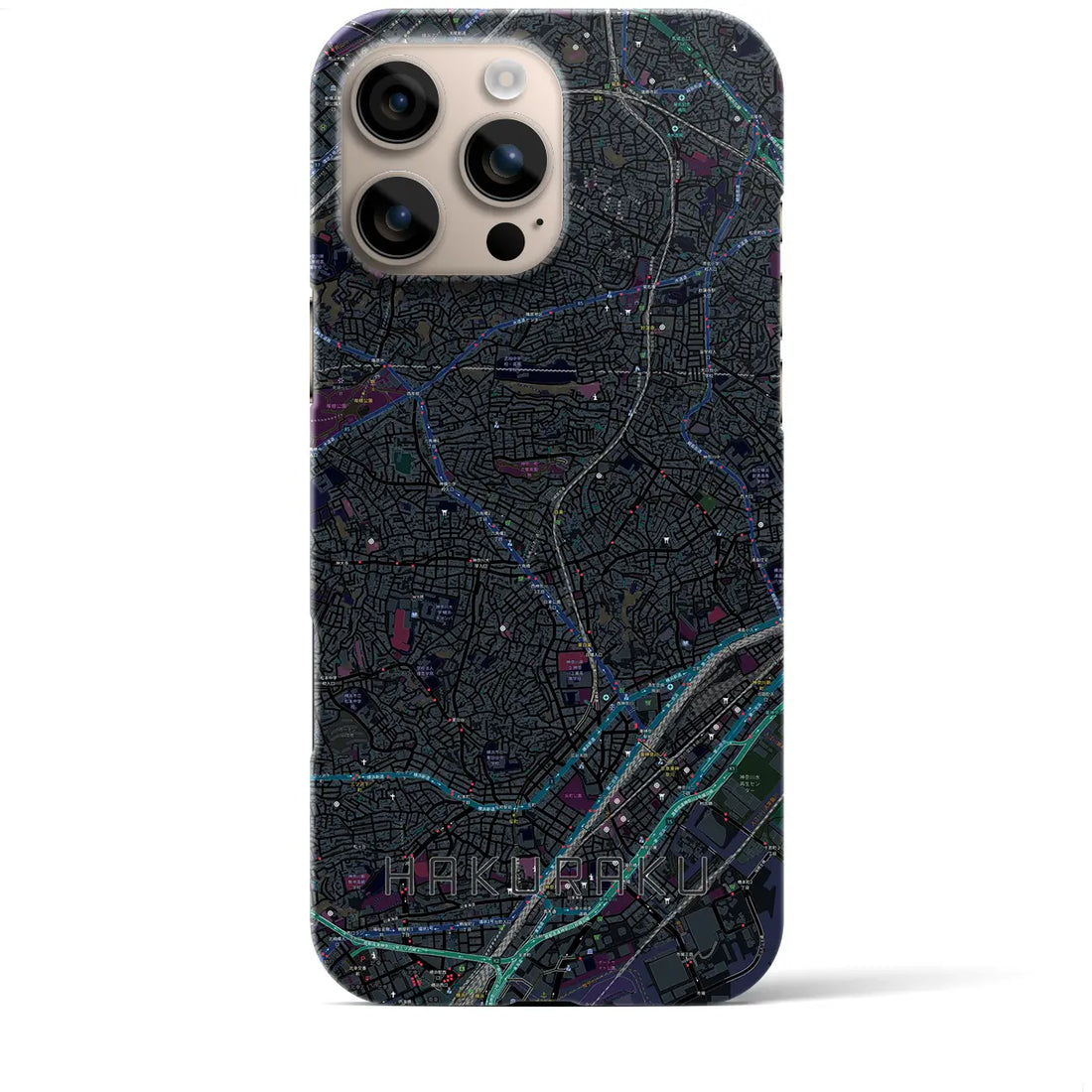 【白楽（神奈川県）】地図柄iPhoneケース（バックカバータイプ）