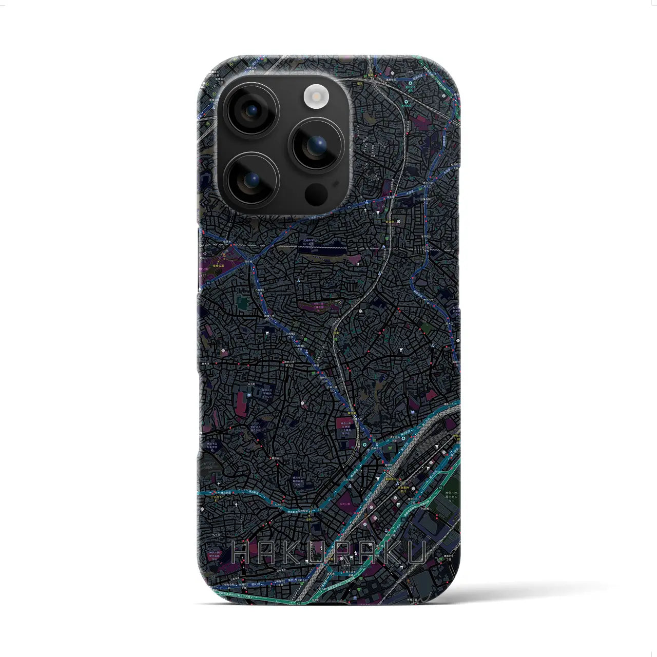 【白楽（神奈川県）】地図柄iPhoneケース（バックカバータイプ）