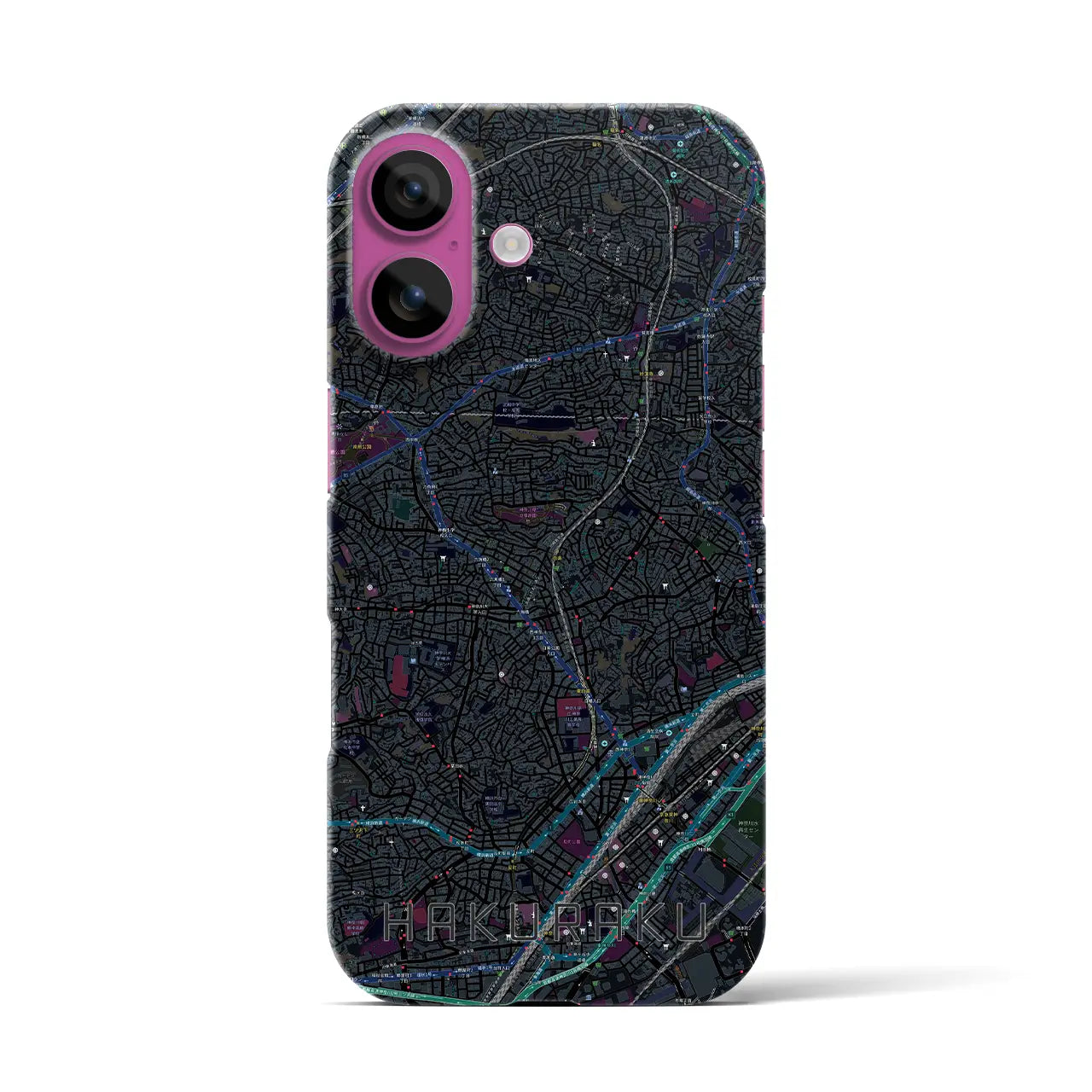 【白楽（神奈川県）】地図柄iPhoneケース（バックカバータイプ）