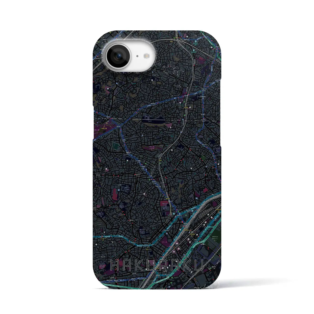 【白楽（神奈川県）】地図柄iPhoneケース（バックカバータイプ）