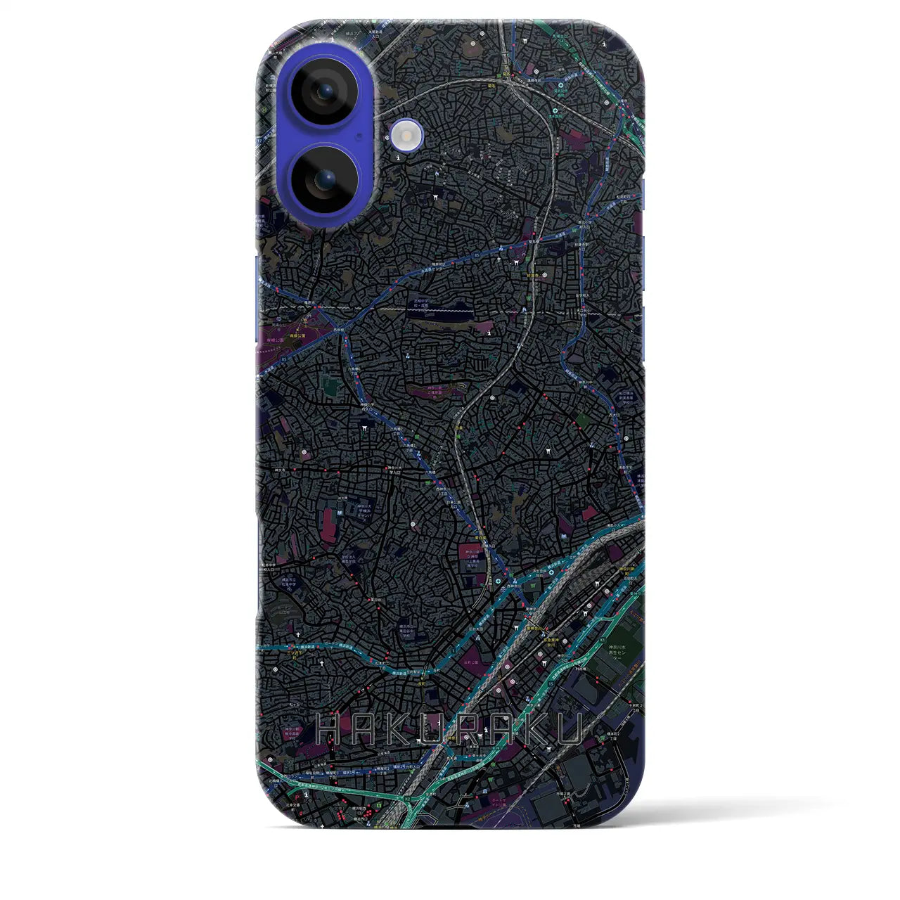 【白楽（神奈川県）】地図柄iPhoneケース（バックカバータイプ）