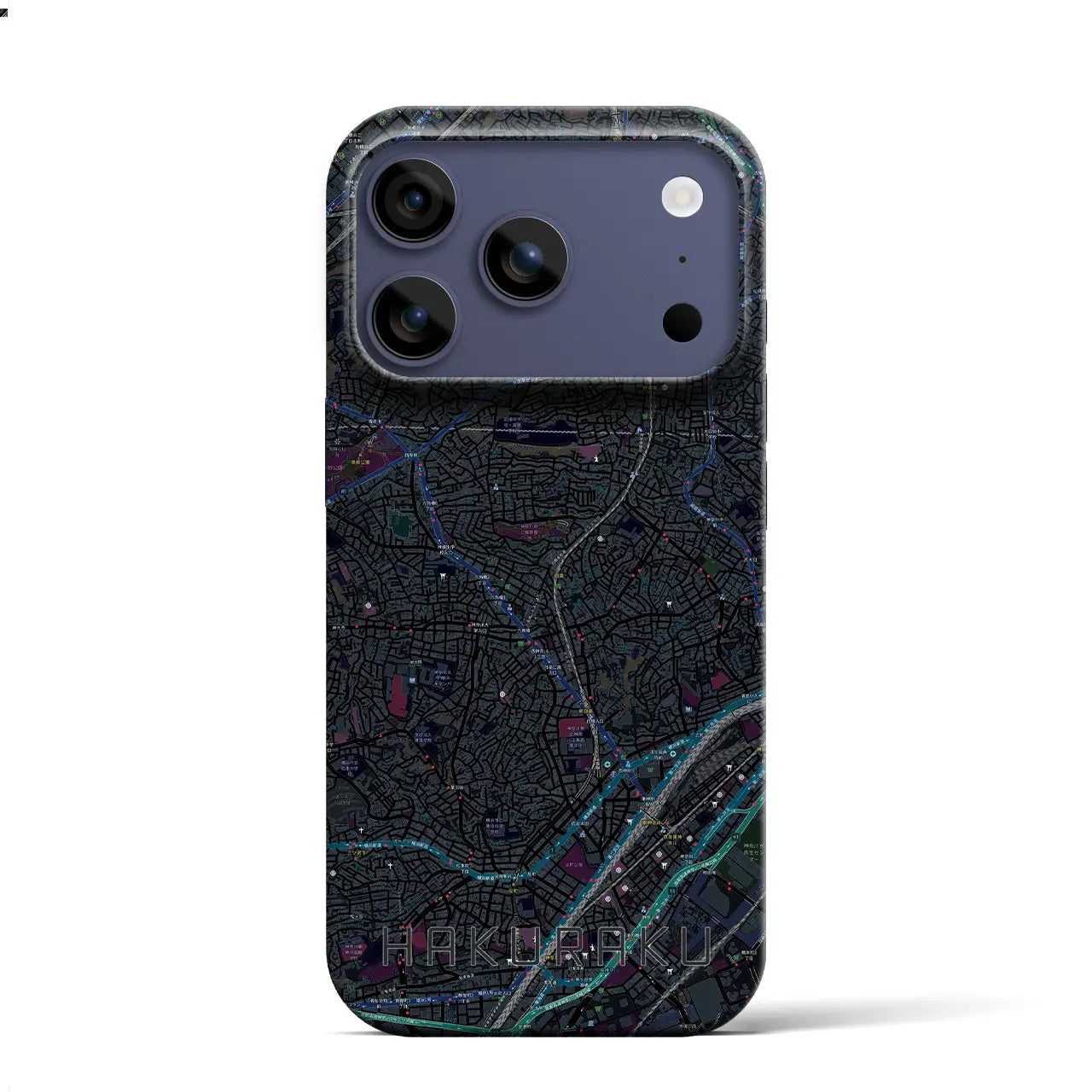 【白楽（神奈川県）】地図柄iPhoneケース（バックカバータイプ）