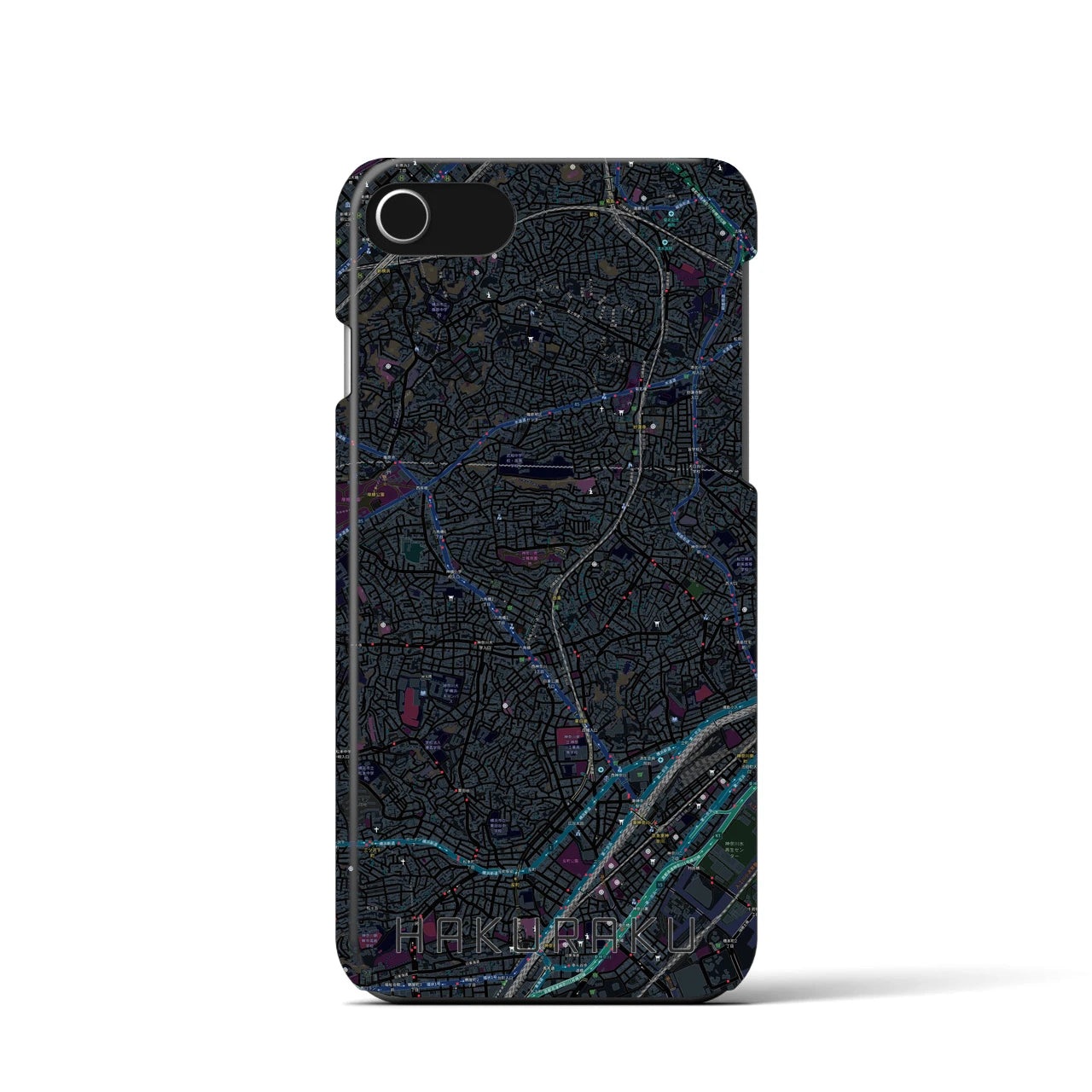 【白楽（神奈川県）】地図柄iPhoneケース（バックカバータイプ）