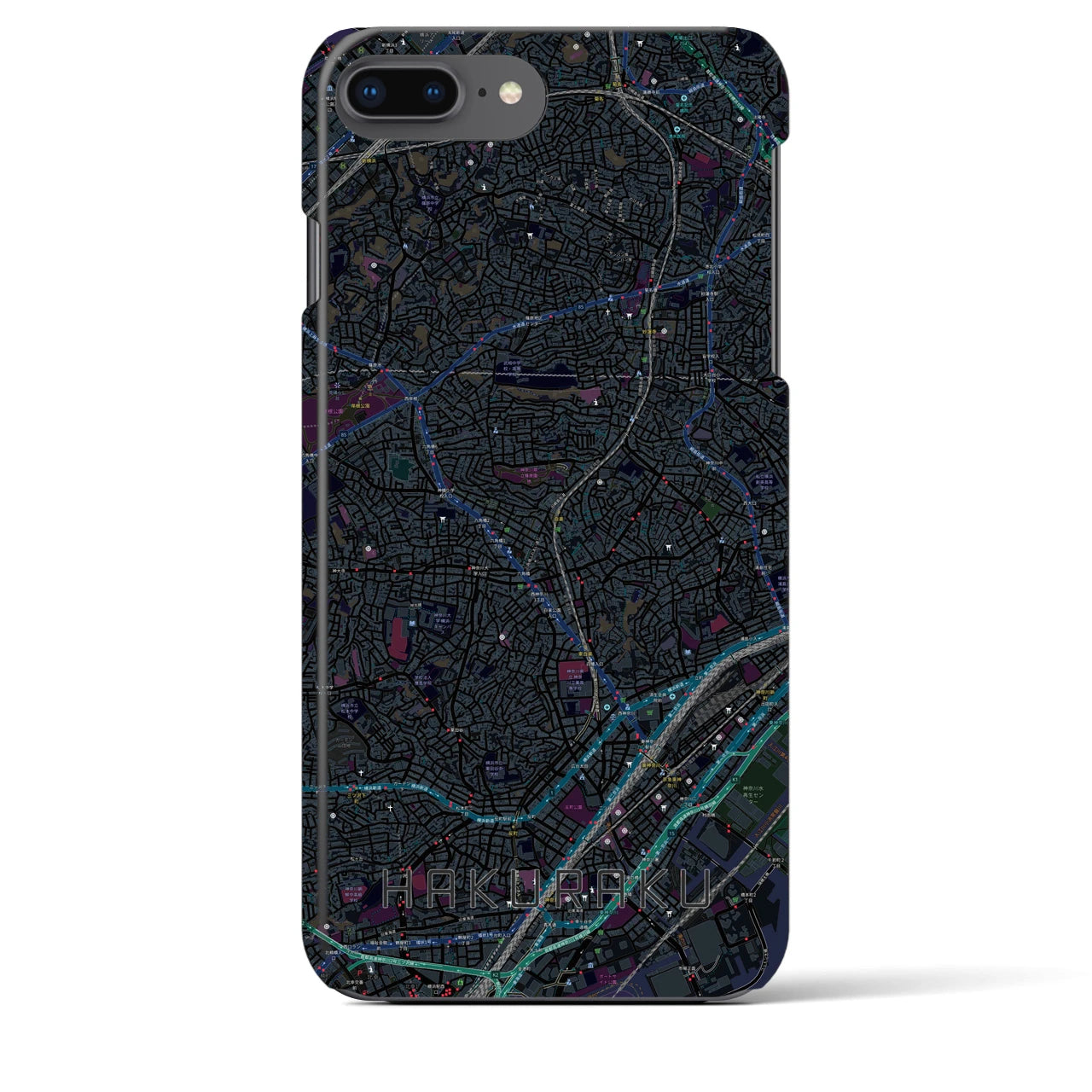 【白楽（神奈川県）】地図柄iPhoneケース（バックカバータイプ）
