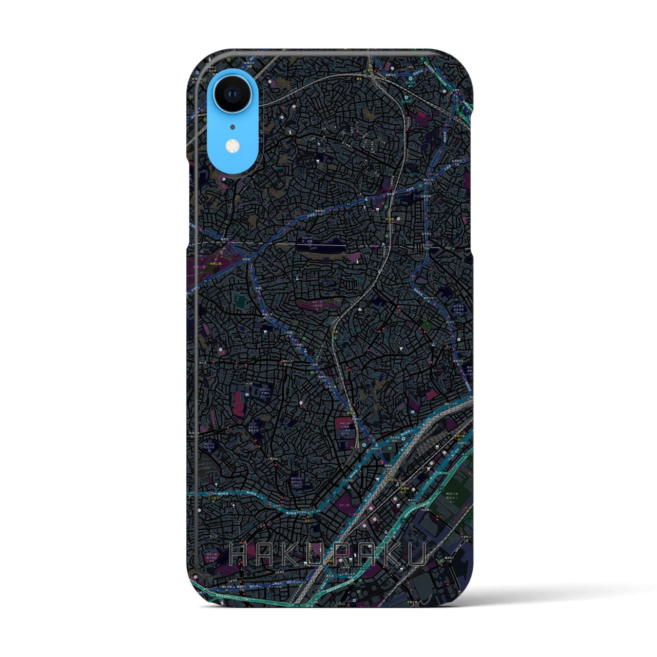 【白楽（神奈川県）】地図柄iPhoneケース（バックカバータイプ）
