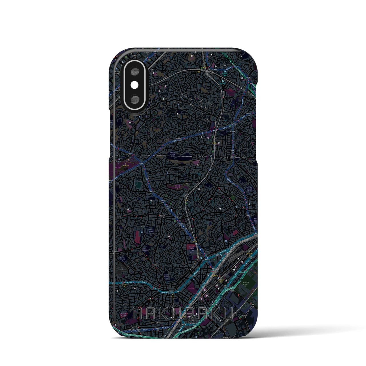 【白楽（神奈川県）】地図柄iPhoneケース（バックカバータイプ）