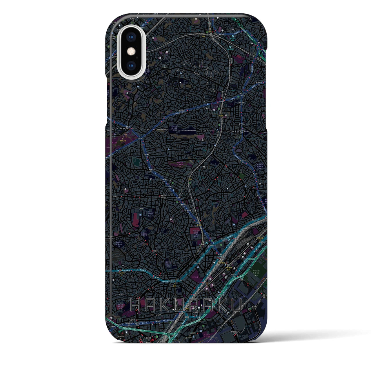 【白楽（神奈川県）】地図柄iPhoneケース（バックカバータイプ）