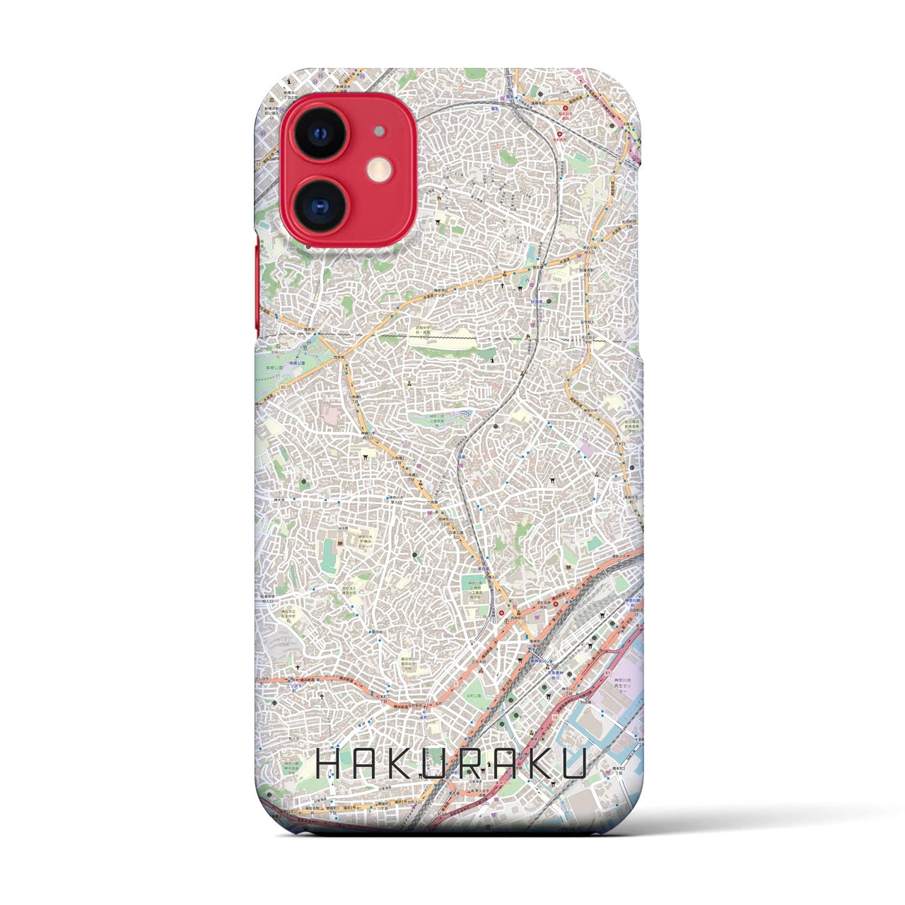 【白楽（神奈川県）】地図柄iPhoneケース（バックカバータイプ）