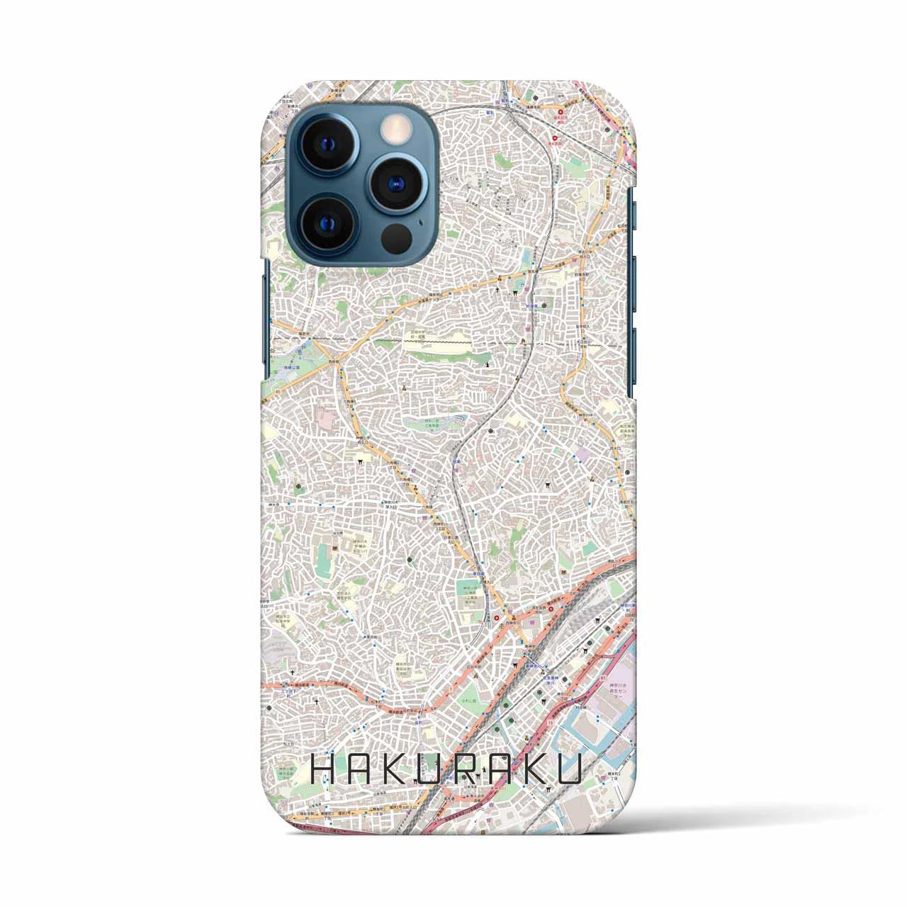【白楽（神奈川県）】地図柄iPhoneケース（バックカバータイプ）