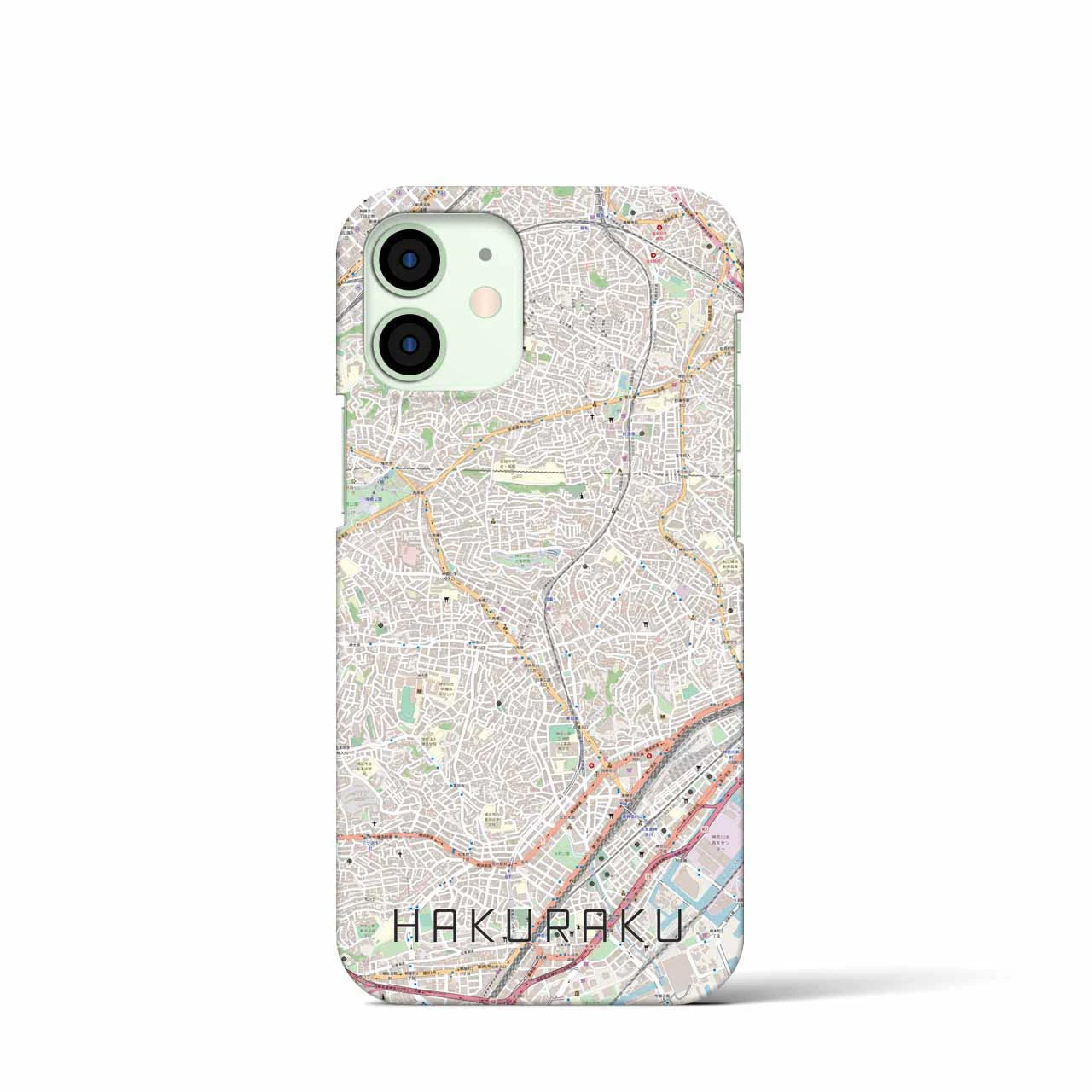 【白楽（神奈川県）】地図柄iPhoneケース（バックカバータイプ）