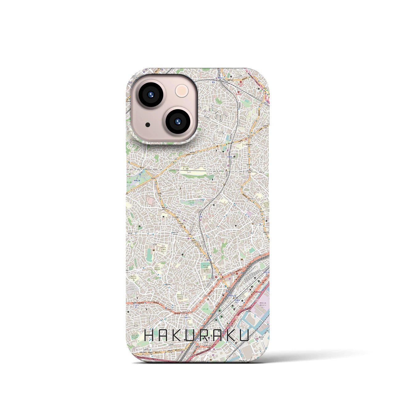 【白楽（神奈川県）】地図柄iPhoneケース（バックカバータイプ）