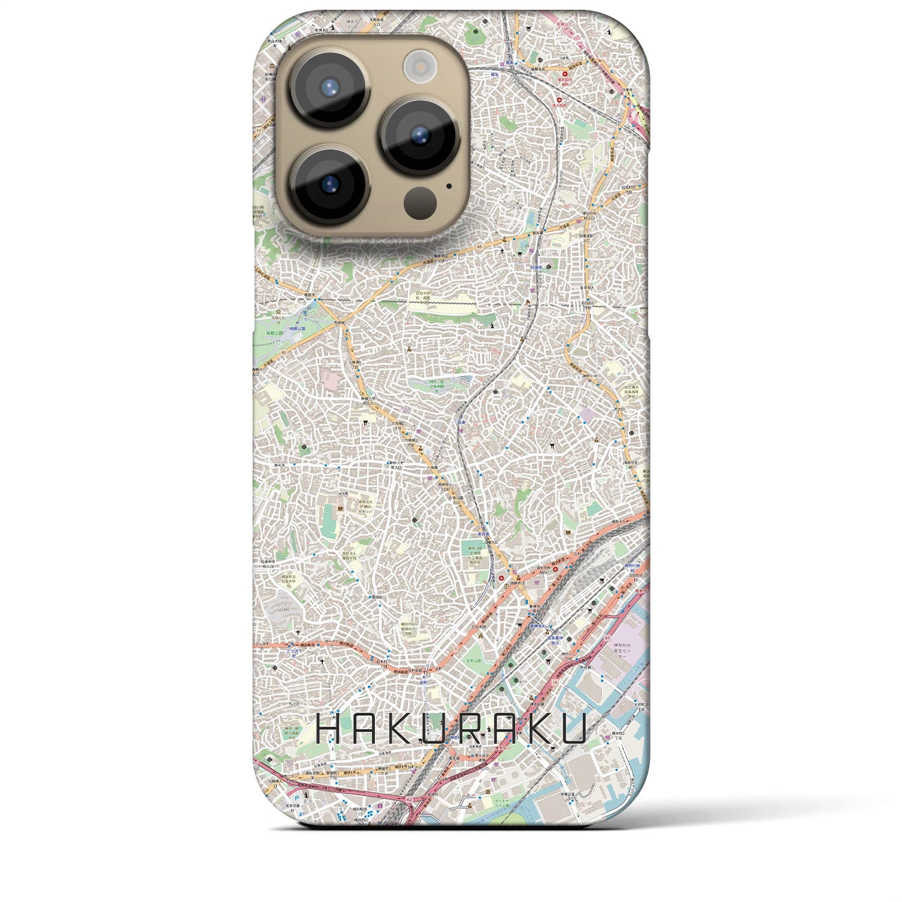 【白楽（神奈川県）】地図柄iPhoneケース（バックカバータイプ）