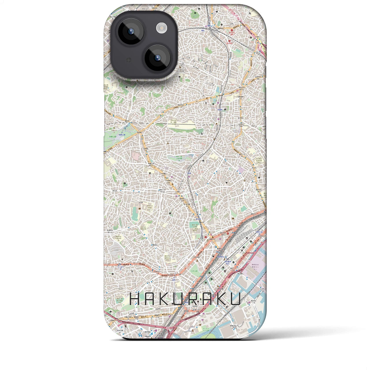 【白楽（神奈川県）】地図柄iPhoneケース（バックカバータイプ）