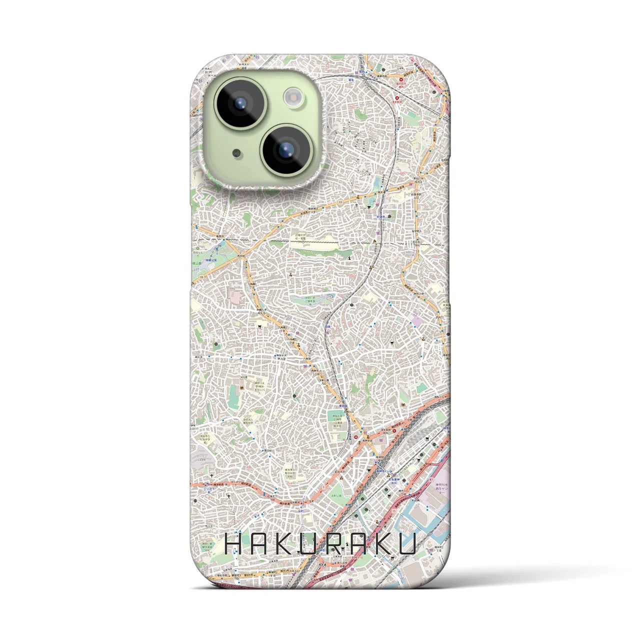 【白楽（神奈川県）】地図柄iPhoneケース（バックカバータイプ）