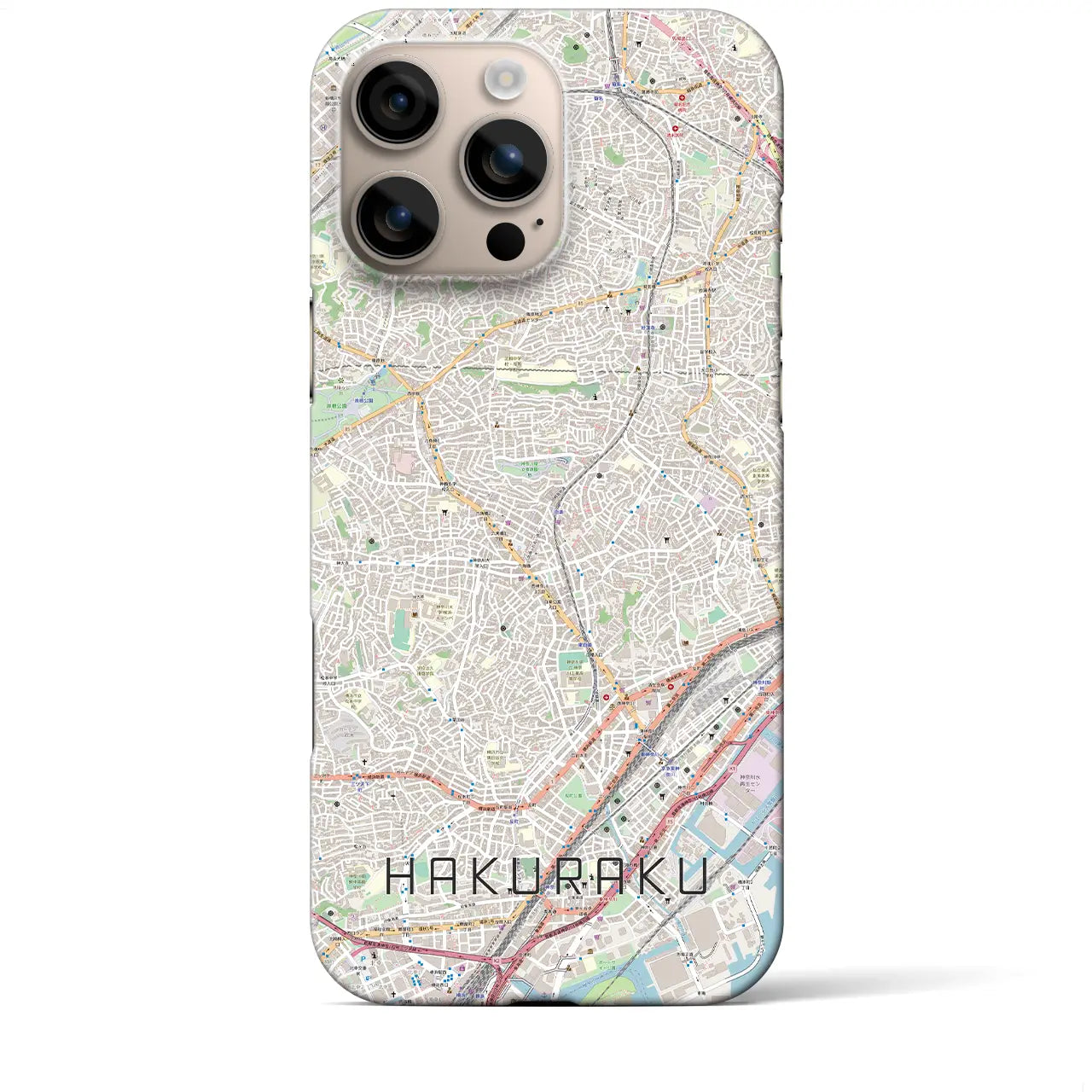 【白楽（神奈川県）】地図柄iPhoneケース（バックカバータイプ）