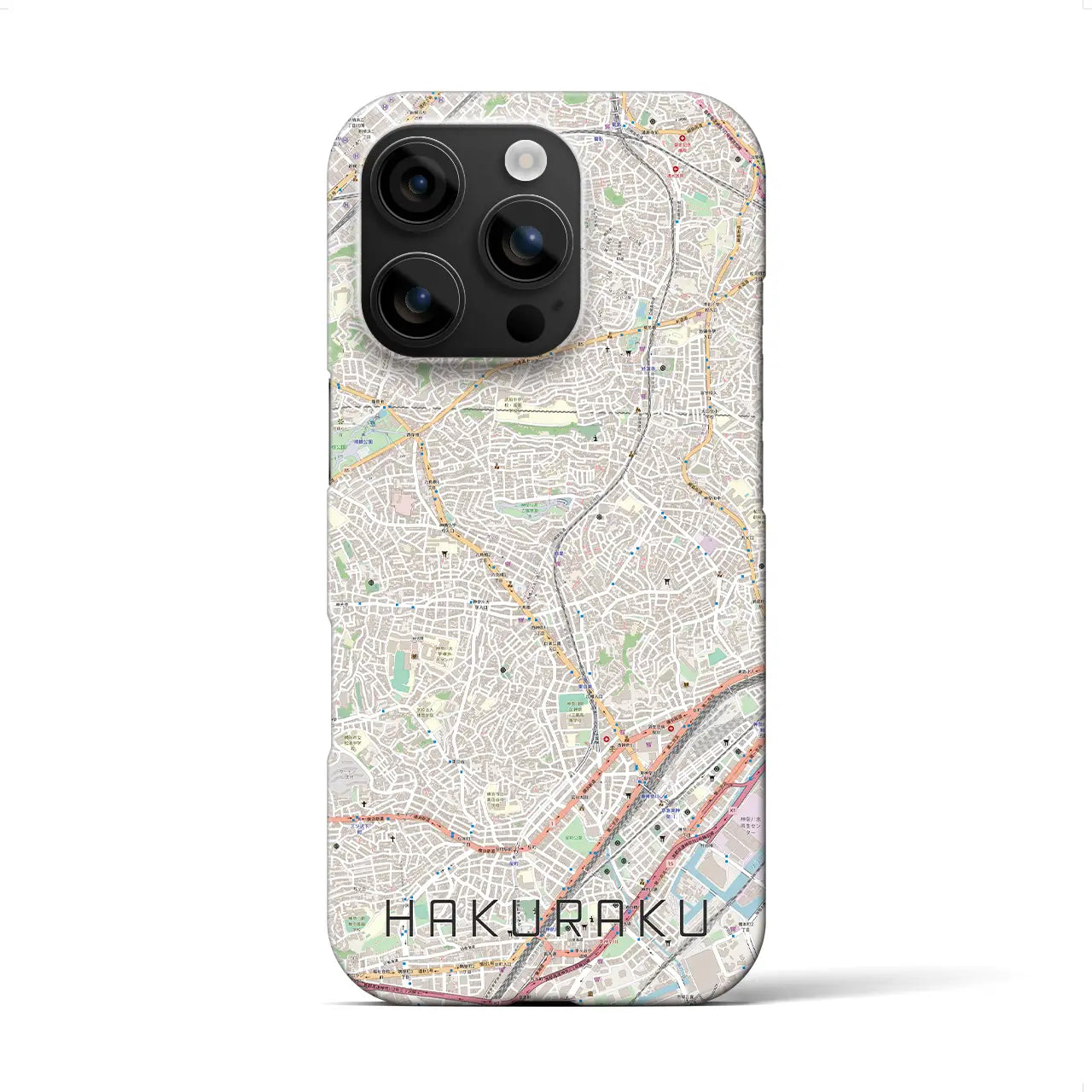 【白楽（神奈川県）】地図柄iPhoneケース（バックカバータイプ）