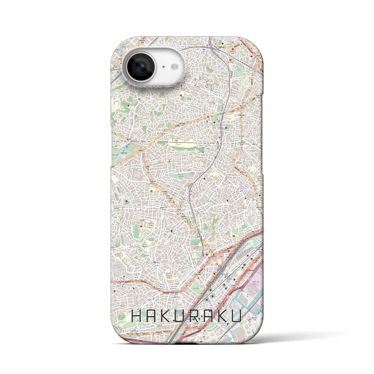 【白楽（神奈川県）】地図柄iPhoneケース（バックカバータイプ）