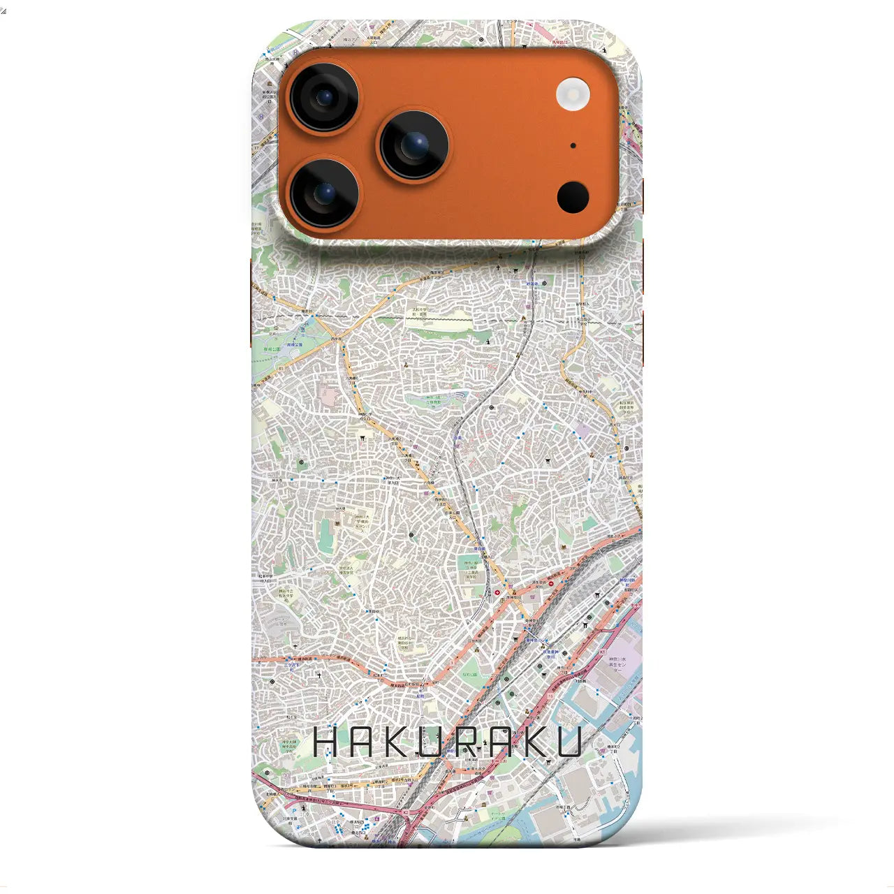 【白楽（神奈川県）】地図柄iPhoneケース（バックカバータイプ）