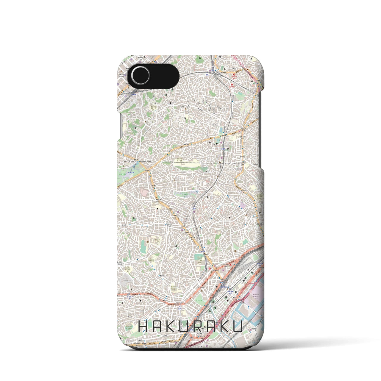 【白楽（神奈川県）】地図柄iPhoneケース（バックカバータイプ）
