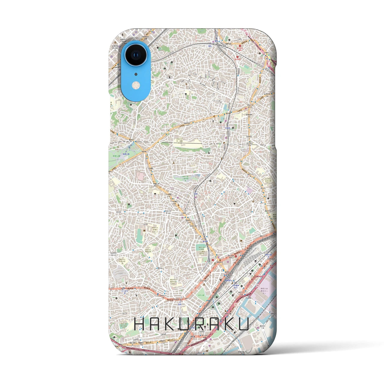 【白楽（神奈川県）】地図柄iPhoneケース（バックカバータイプ）