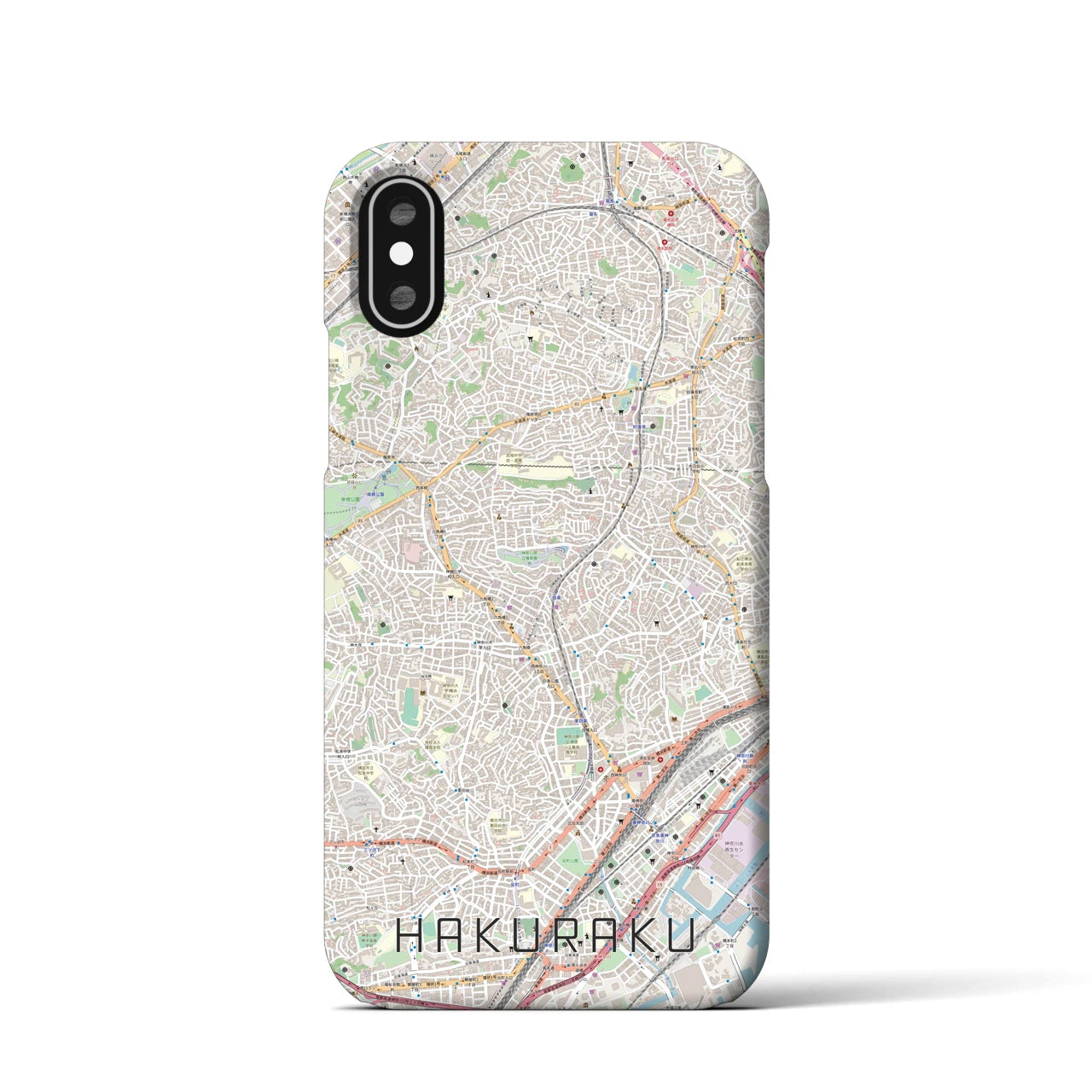【白楽（神奈川県）】地図柄iPhoneケース（バックカバータイプ）