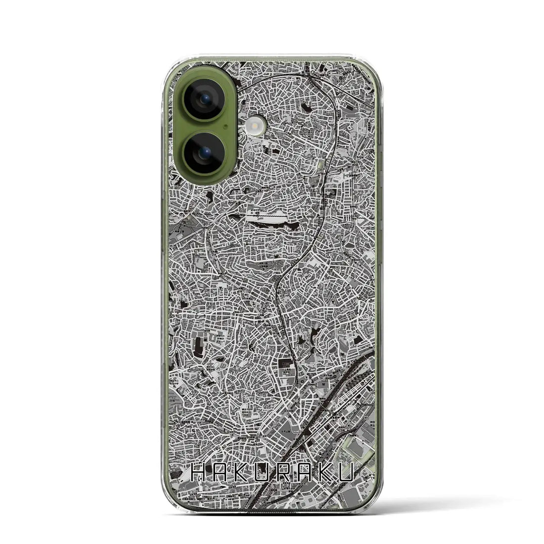 【白楽（神奈川県）】地図柄iPhoneケース（クリアタイプ）モノトーン・iPhone 17 Pro Max 用