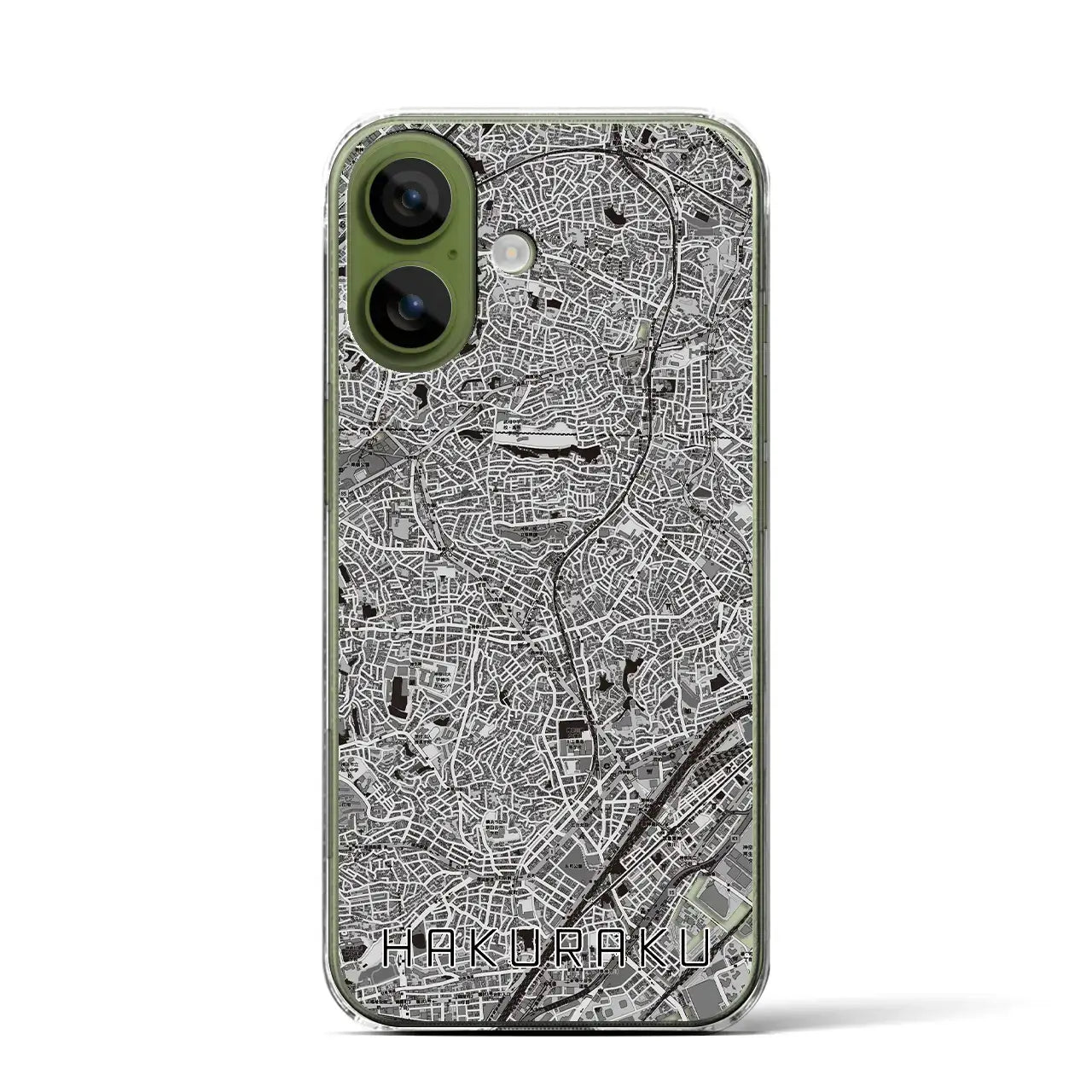 【白楽（神奈川県）】地図柄iPhoneケース（クリアタイプ）モノトーン・iPhone 17 Pro Max 用