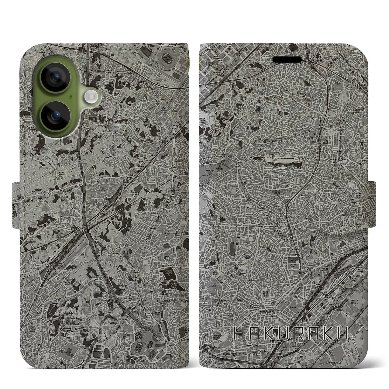 【白楽（神奈川県）】地図柄iPhoneケース（手帳タイプ）