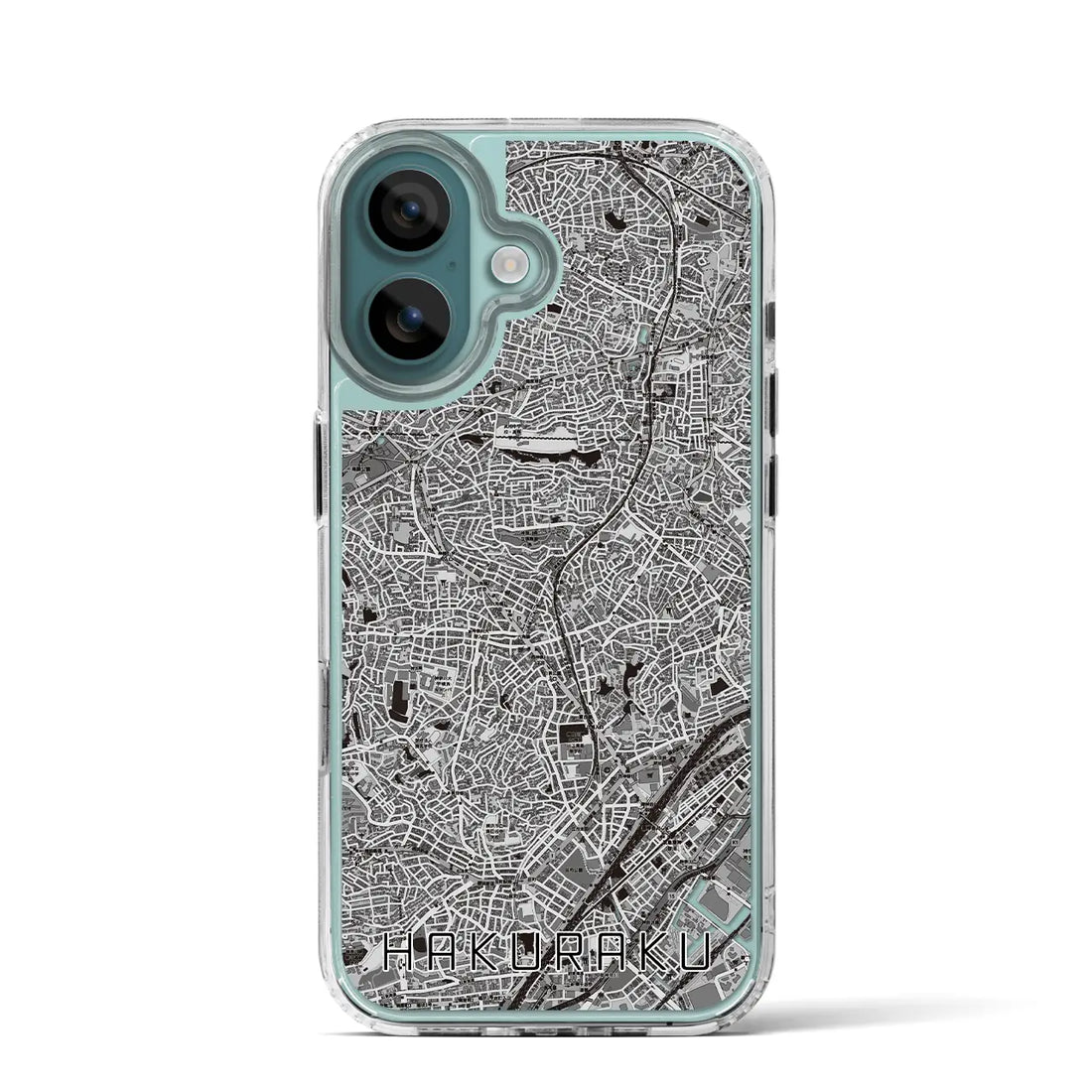 【白楽（神奈川県）】地図柄iPhoneケース（MagSafeタイプ）モノトーン・iPhone 16 Pro 用
