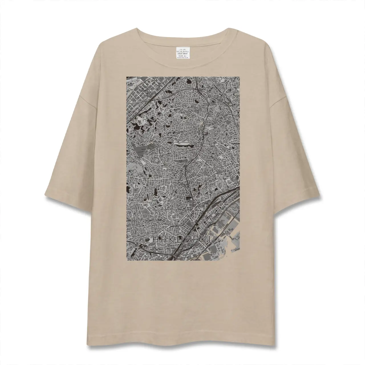 【白楽（神奈川県）】地図柄ビッグシルエットTシャツ
