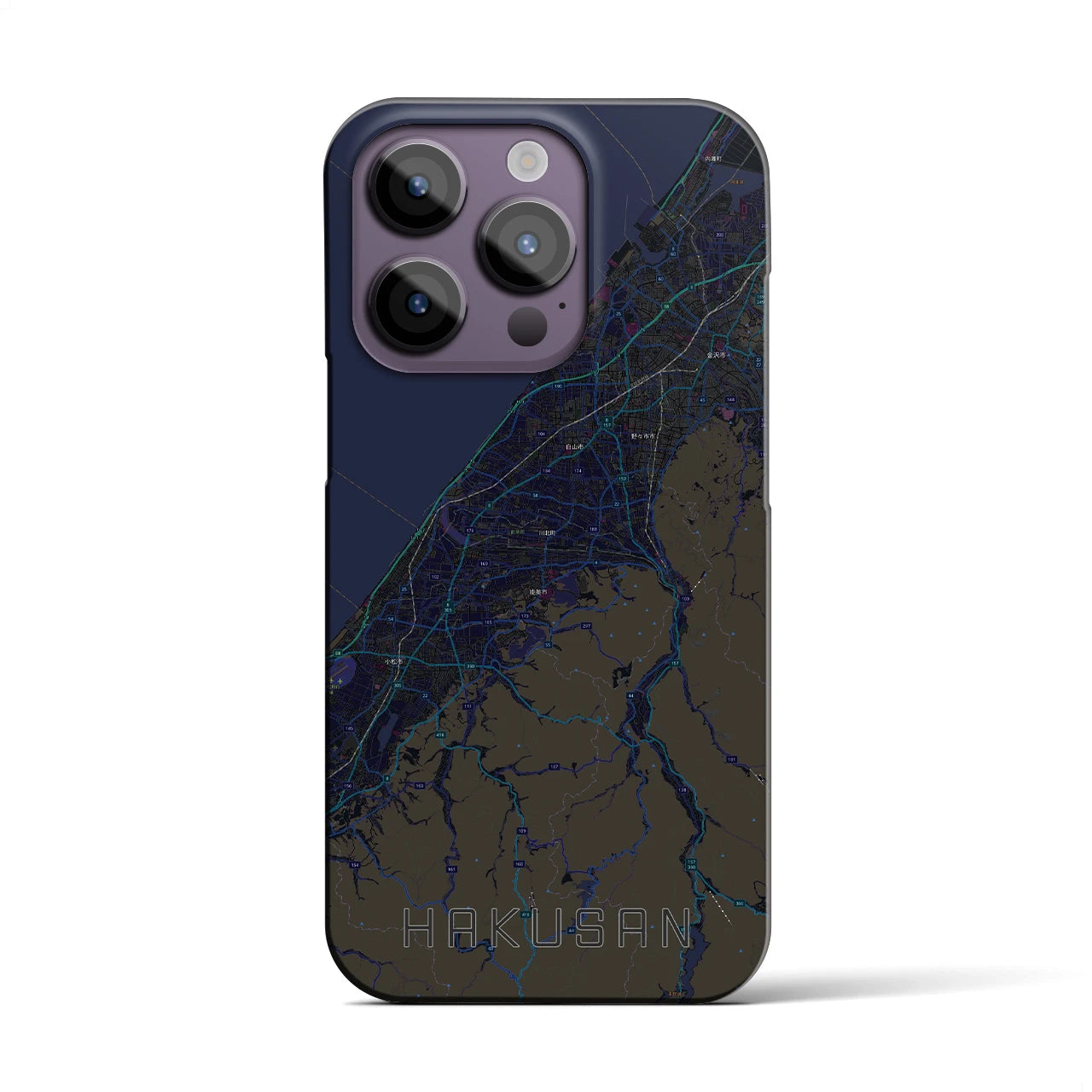 【白山（石川県）】地図柄iPhoneケース（バックカバータイプ）