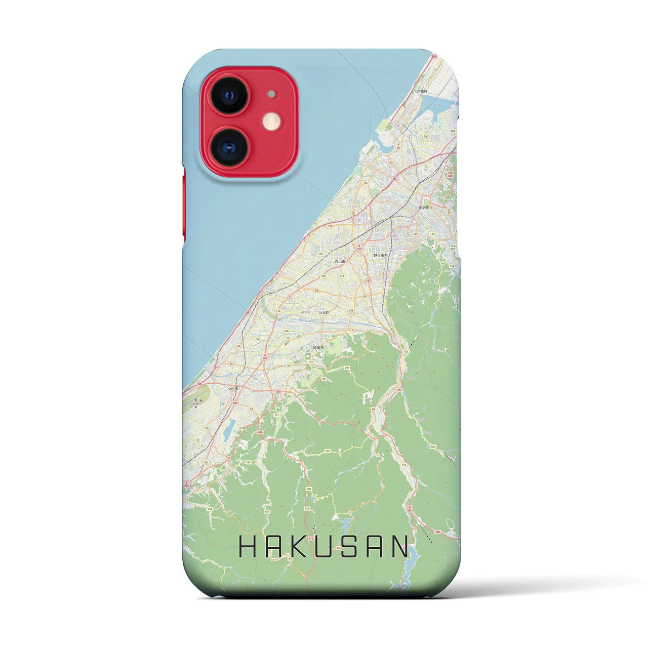 【白山（石川県）】地図柄iPhoneケース（バックカバータイプ）