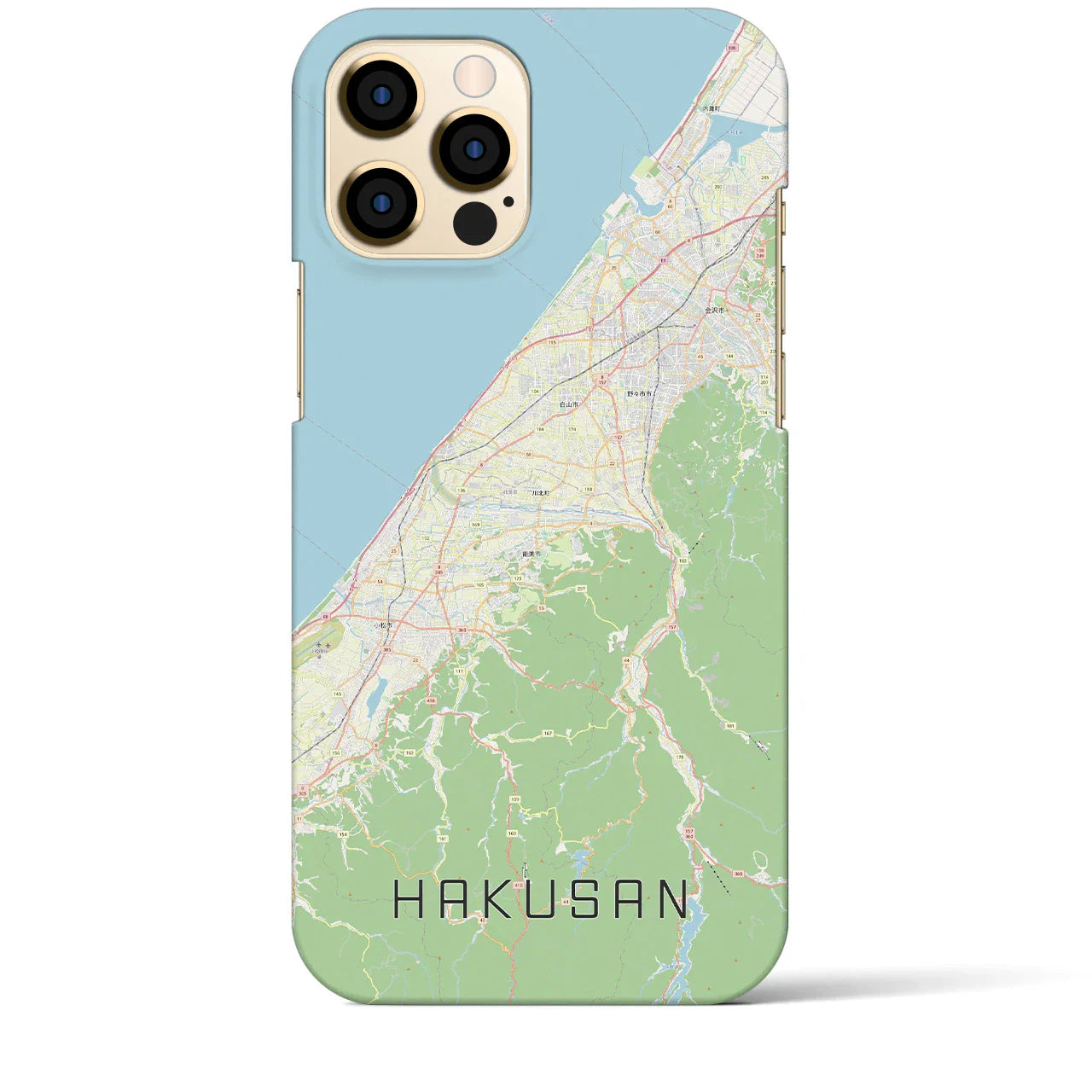 【白山（石川県）】地図柄iPhoneケース（バックカバータイプ）