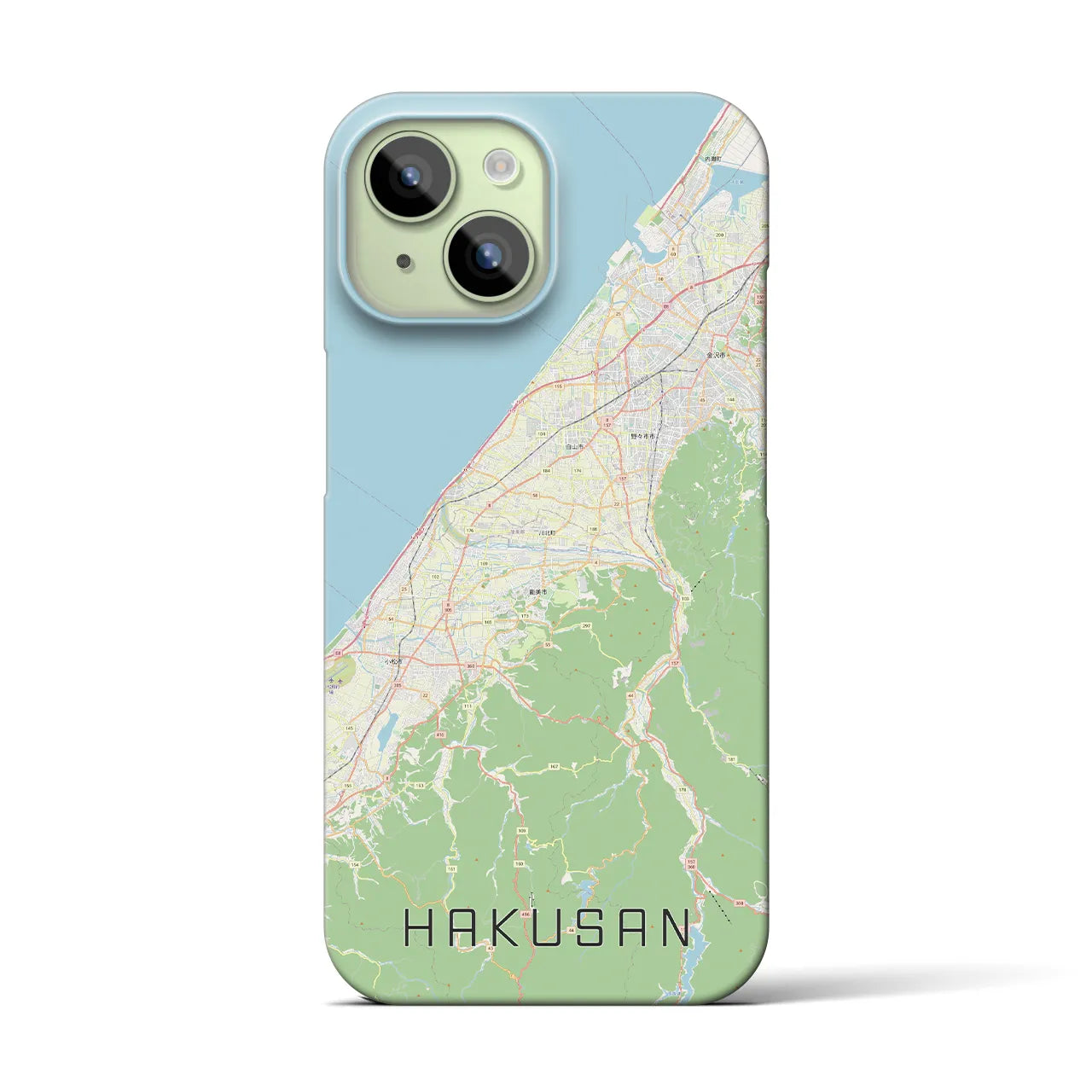 【白山（石川県）】地図柄iPhoneケース（バックカバータイプ）