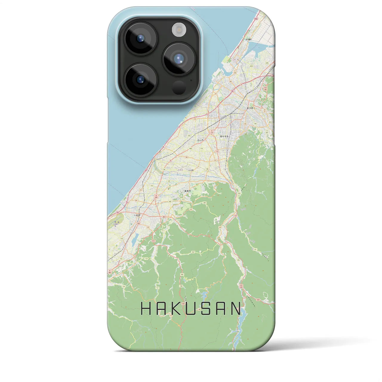 【白山（石川県）】地図柄iPhoneケース（バックカバータイプ）