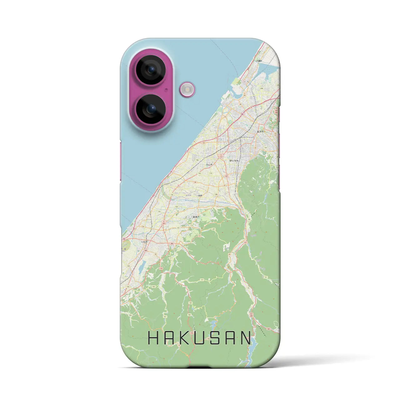 【白山（石川県）】地図柄iPhoneケース（バックカバータイプ）