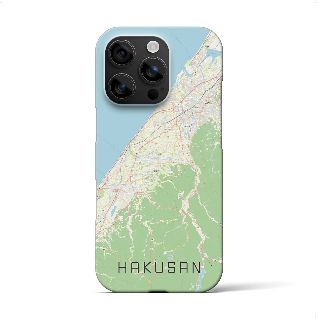 【白山（石川県）】地図柄iPhoneケース（バックカバータイプ）