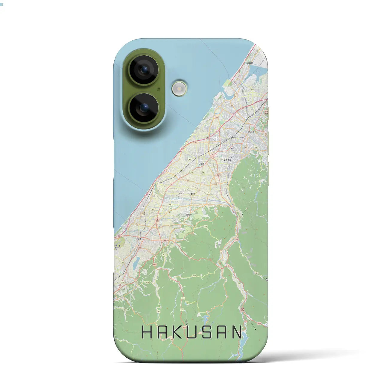 【白山（石川県）】地図柄iPhoneケース（バックカバータイプ）ブラック・iPhone 17 Pro Max 用
