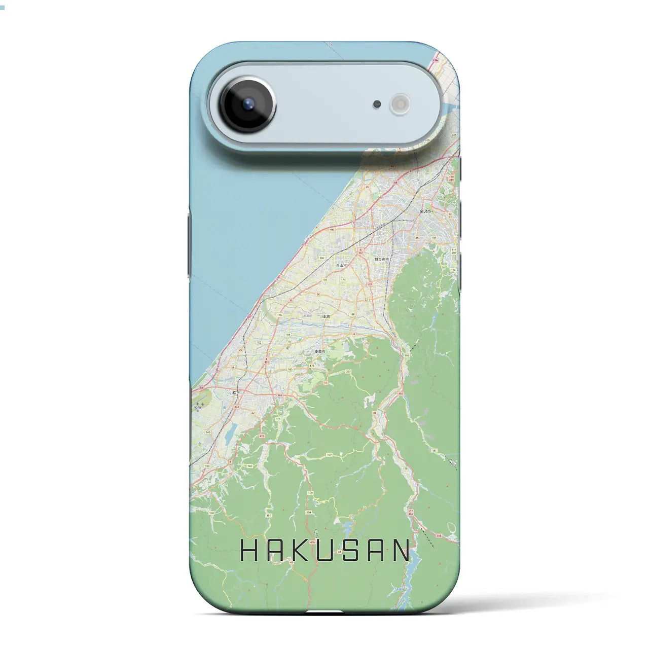 【白山（石川県）】地図柄iPhoneケース（バックカバータイプ）