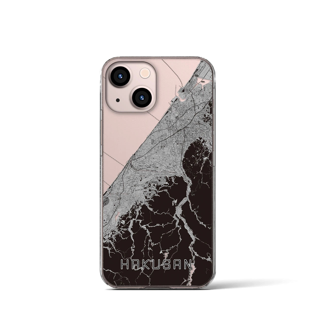 【白山（石川県）】地図柄iPhoneケース（クリアタイプ）