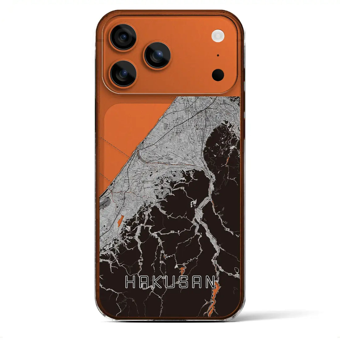 【白山(石川県)】地図柄iPhoneケース(クリアタイプ)モノトーン・iPhone 17 Pro Max 用