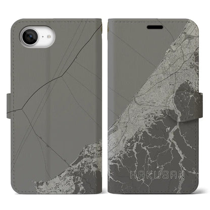 【白山（石川県）】地図柄iPhoneケース（手帳タイプ）