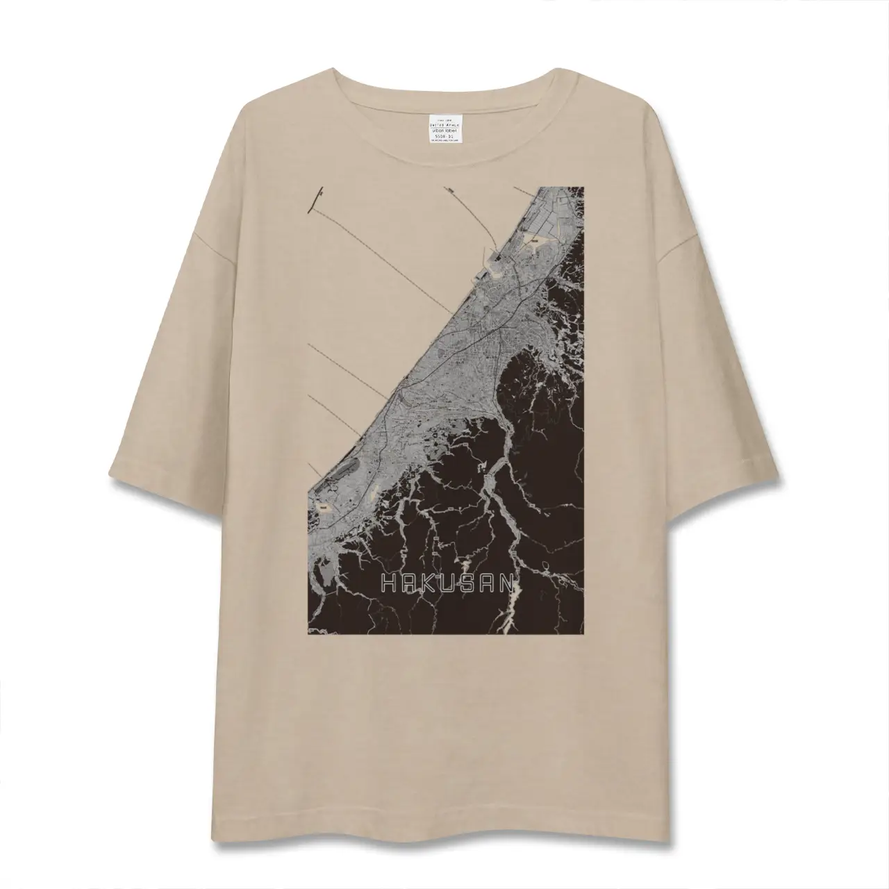 【白山（石川県）（石川県）】地図柄ビッグシルエットTシャツ
